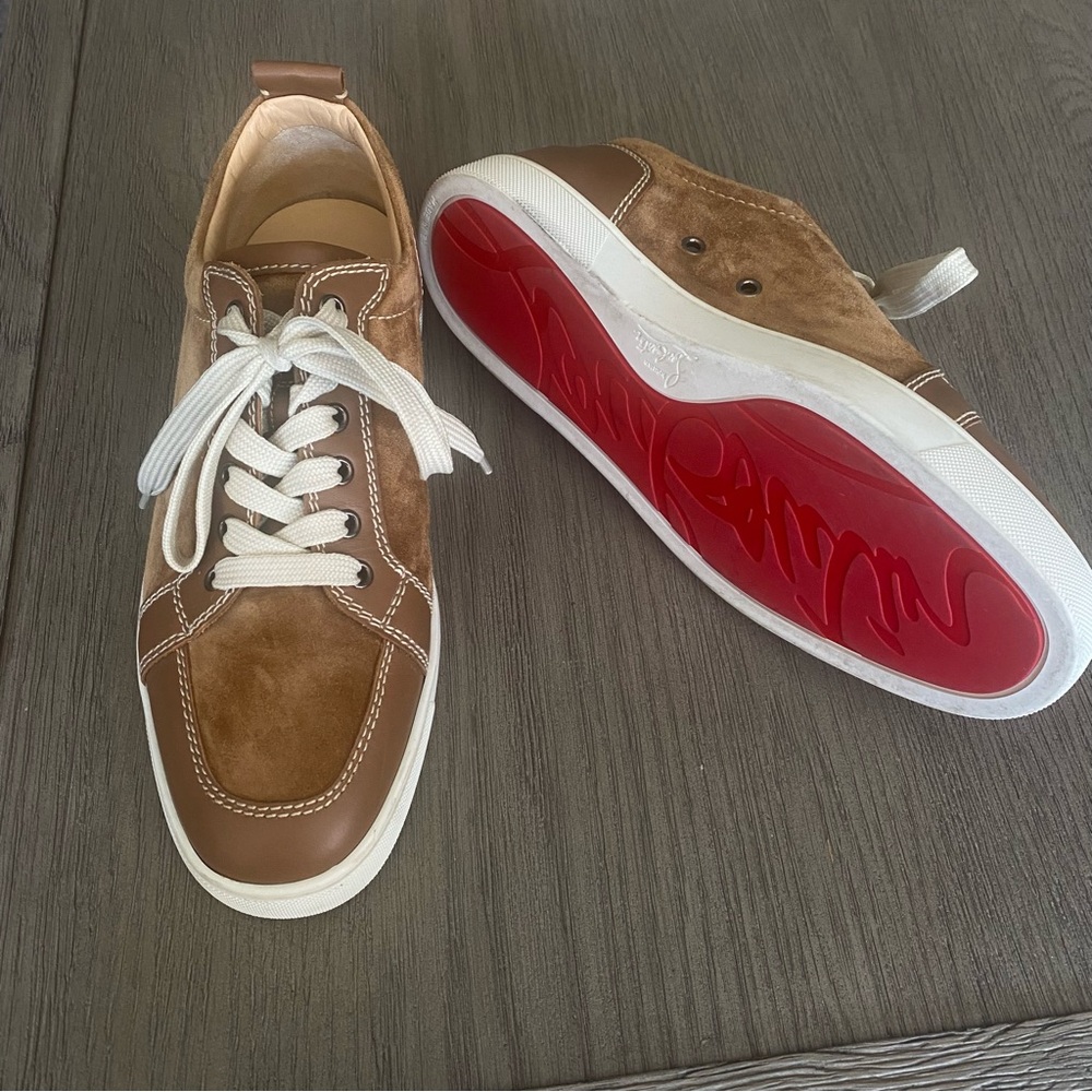 Christian Louboutin Brown Leather and Suede Men's Sneakers